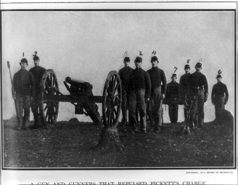 A gun and gunners that repulsed Pickett's charge at Gettysburg, July 3, 1863 LCCN2002698535
