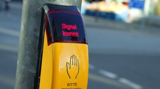 Traffic lights signal comes please wait