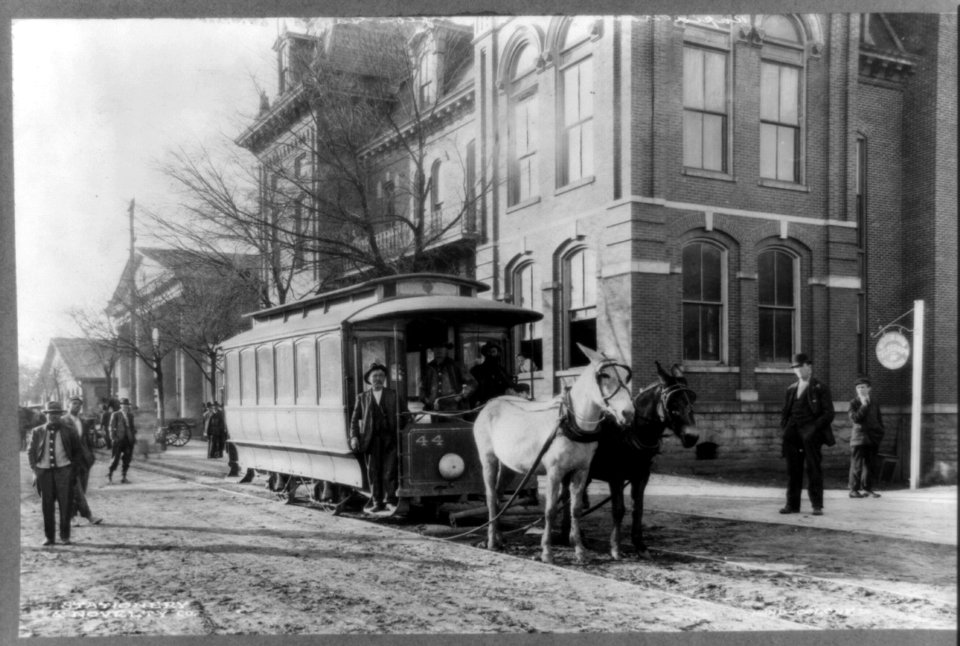 A horsedrawn streetcar. Rapid transit. Covington Ga. LCCN2012646773