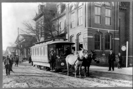 A horsedrawn streetcar. Rapid transit. Covington Ga. LCCN2012646773
