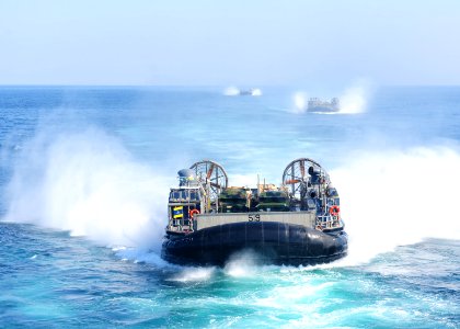 A landing craft approaches the well deck of the USS Boxer (LHD 4). (25785982185)