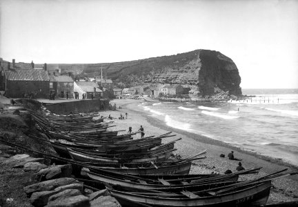 A line of cobles on the beach, Staithes, Yorkshire. RMG G02389 photo