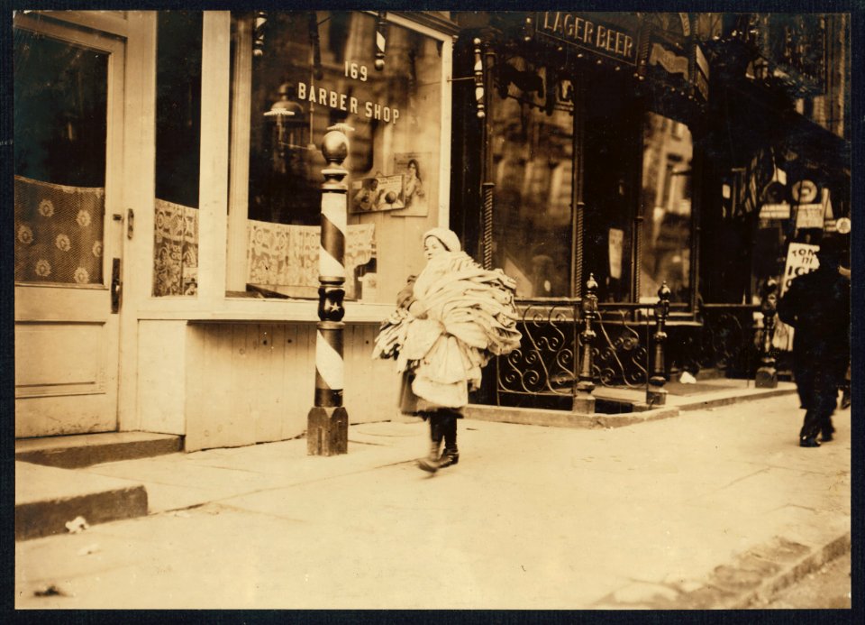 A load of kimonos just finished. Girl very reticent. Thompson St., N.Y. LOC nclc.05490