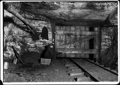 A lonely job. Waiting all alone in the dark for a trip to come through - NARA - 523375