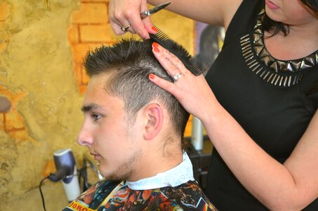 Hair styling man hairdresser photo