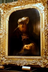 A man in oriental costume (King Uzziah stricken by leprosy), by Rembrandt van Rijn - Old Master Drawings Cabinet, Chatsworth House - Derbyshire, England - DSC03254 photo