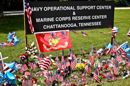 A memorial established by Chattanooga residents at the Navy Operational Support Center. (19353345333) photo