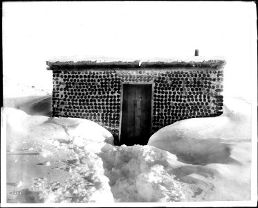 A miner's cabin built from bottles, Goldfield, Nevada, ca.1900-1930 (CHS-5421)