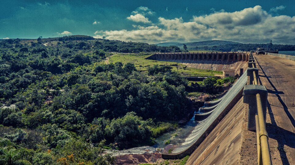 Sky clouds dam photo