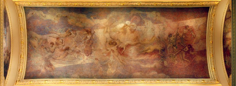A MÚSICA-PAINEL CENTRAL DO FOYER DO THEATRO MUNICIPAL DO RIO DE JANEIRO-ÓLEO SOBRE TELA DE LONA-7 m x 16 m-1916