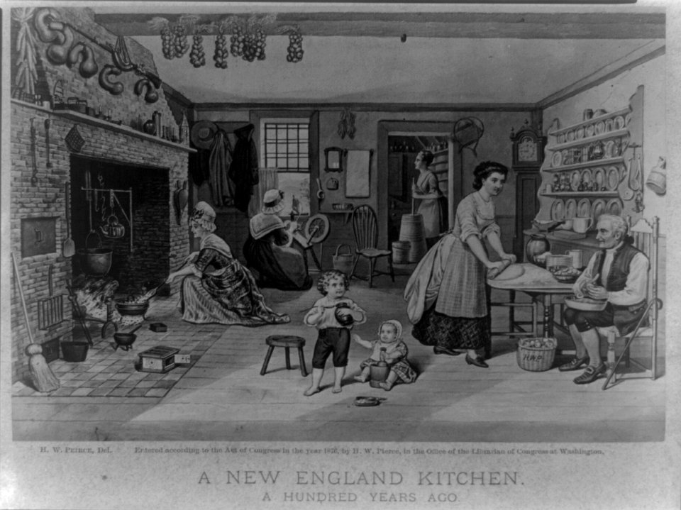 A New England kitchen. A hundred years ago - H. W. P. LCCN2006691541