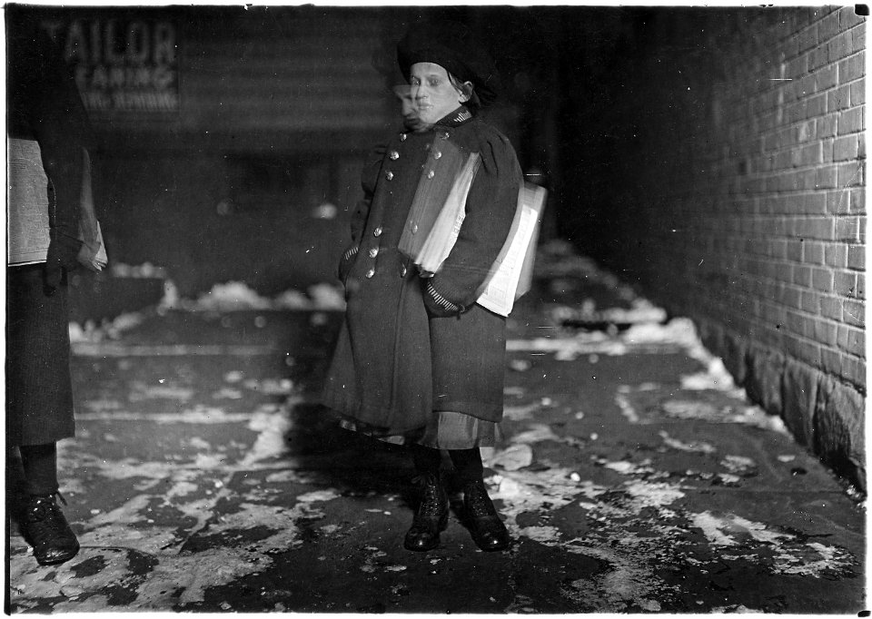 A nine year old newsgirl. She sold later than 8 P.M. sometimes. Been selling two years. Hartford, Conn. - NARA - 523174