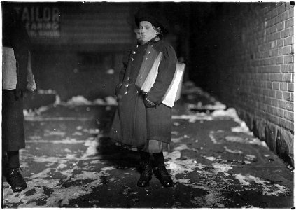 A nine year old newsgirl. She sold later than 8 P.M. sometimes. Been selling two years. Hartford, Conn. - NARA - 523174