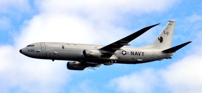 A P-8A Poseidon over Jacksonville, Fla. (8456180322)