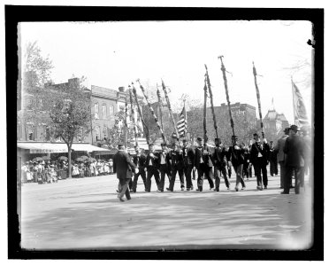 A post from Trenton, N.J., with tattered battle flags LCCN2008680853