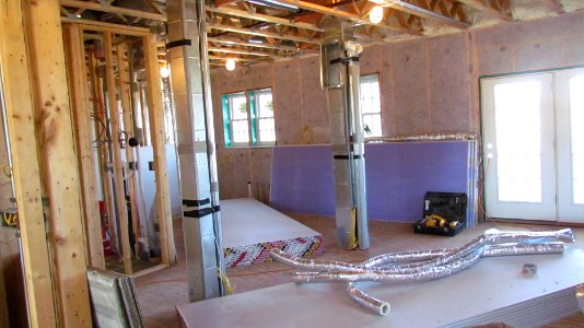 A portion of the duct work associated with the high velocity air distribution system
