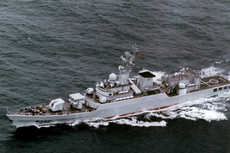 A port bow view of PRC Huiman (F-540)