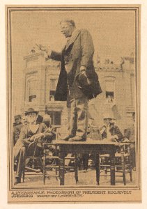 A remarkable photograph of President Roosevelt speaking LCCN2013645483
