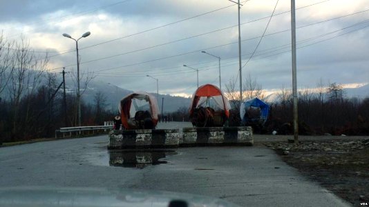 A roadblock in Abkhazia, Georgia