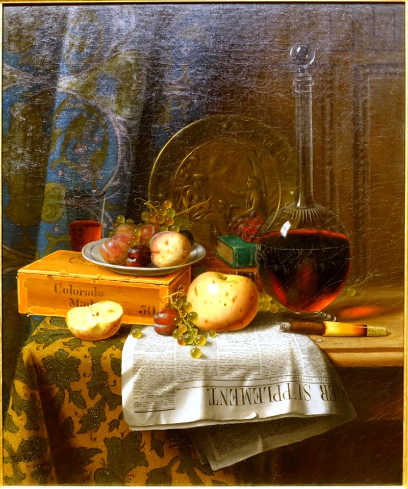 A Royal Dessert, by William Harnett, 1881, oil on canvas - Currier Museum of Art - Manchester, NH - DSC07541