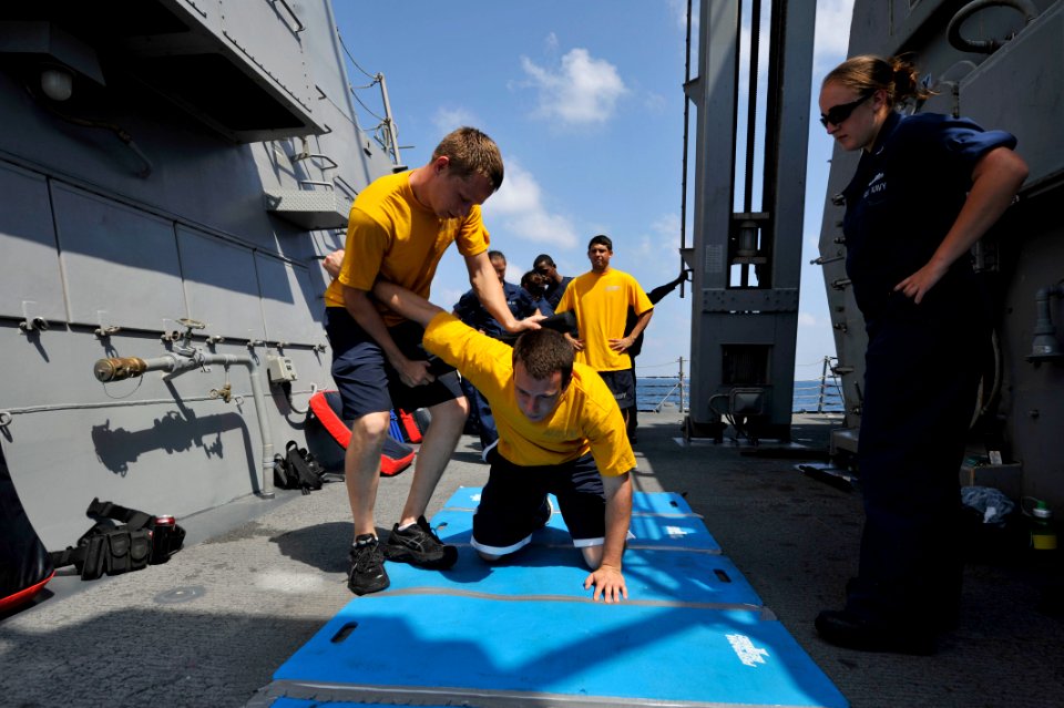 A Sailor practices takedown techniques. (8199137149)
