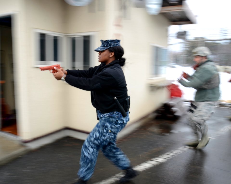 A Sailor practices anti-terrorism in Misawa, Japan. (8475347643)