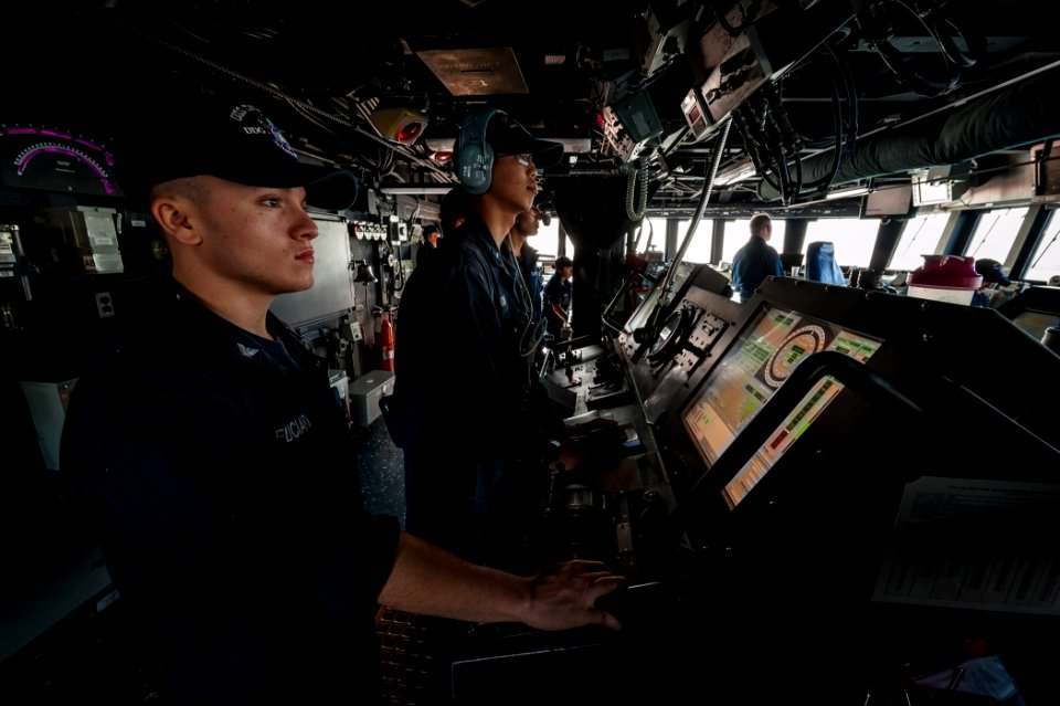 A Sailor stands watch aboard USS Stockdale. (8470064867)