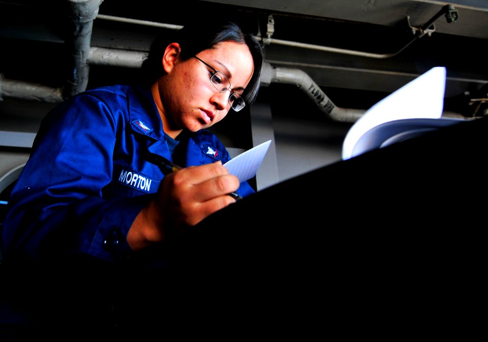 A Sailor studies for her advancement exam. (8488250819)