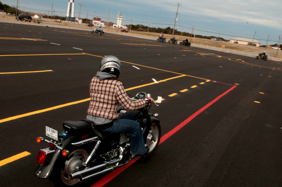 A Sailor takes a motorcycle safety course. (8455083061)