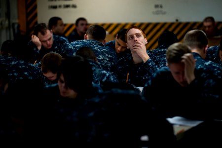 A Sailor takes an advancement exam. (8559267193)