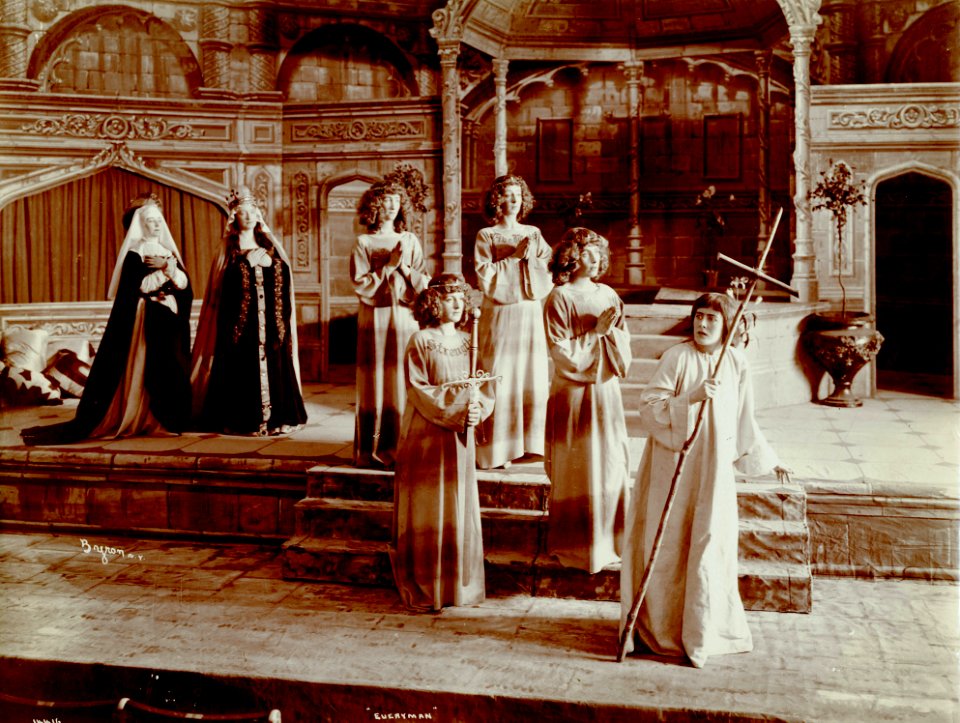 A scene from Everyman at Christensen Hall, Dec 1904 (SAYRE 12845)