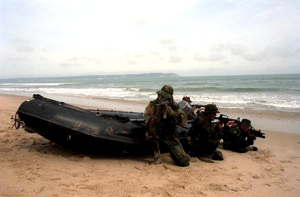 A seal team just landed and secures the area