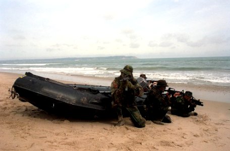 A seal team just landed and secures the area