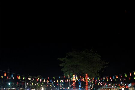 Lanterns dark night photo