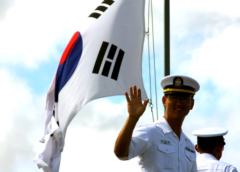 A South Korean navy petty officer