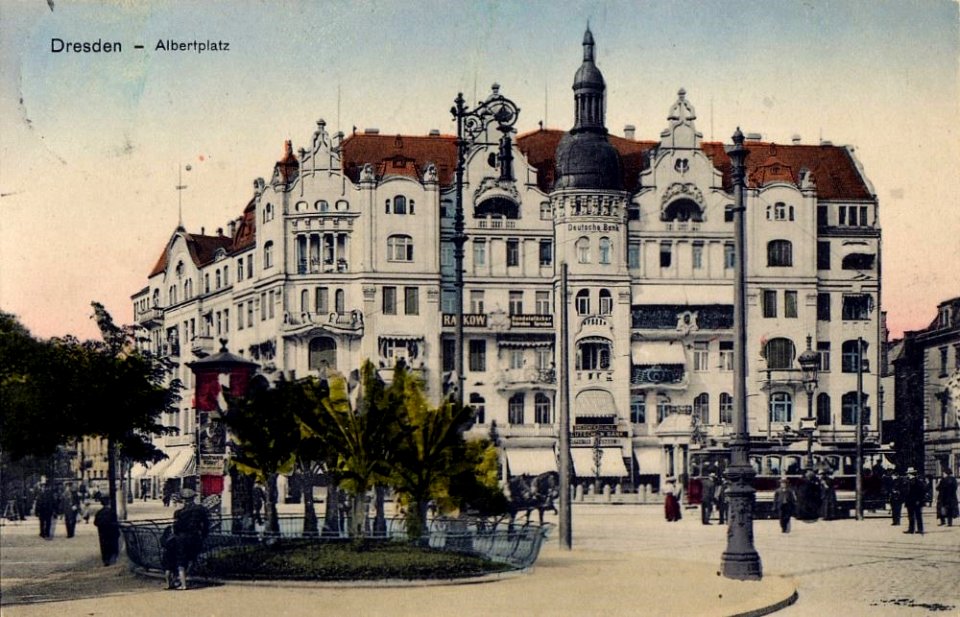 Albertplatz banco bella época Dresde