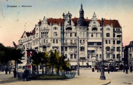 Albertplatz banco bella época Dresde