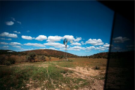 Fields hills blue sky