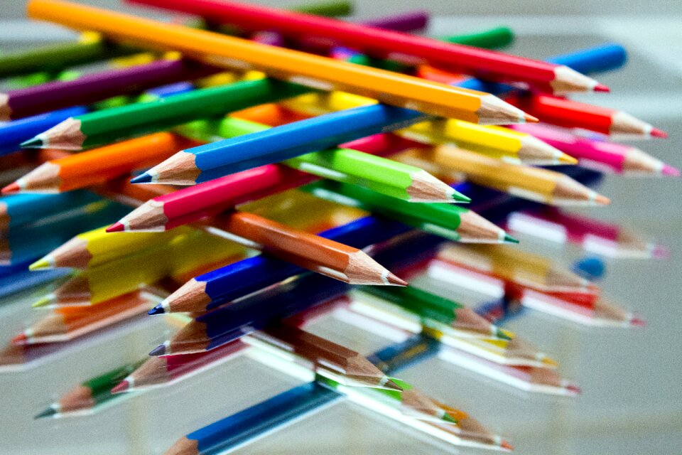 Colour pencils pens colorful