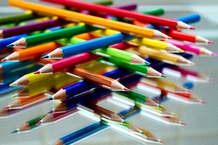 Colour pencils pens colorful photo