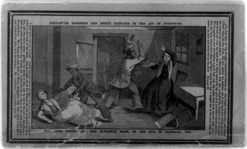 Alexander Anderson and Henry Richards in the act of murdering Mrs. Anna Garber and Mrs. Elizabeth Ream, on the 15th of December, 1857 LCCN90705897