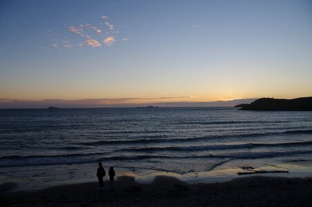 Sea twilight dawn photo