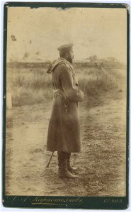 Alexander I of Bulgaria at the battlefield of Serbo-Bulgarian war (1885)