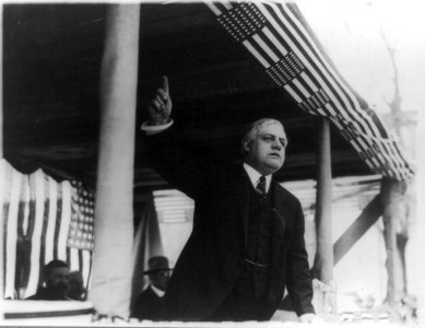 Alexander Mitchell Palmer, half-length portrait, standing, facing slightly right, making a speech LCCN90707453