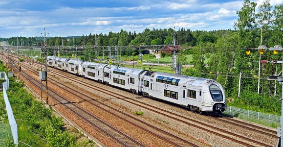 Double unit swedish state railways regional train photo