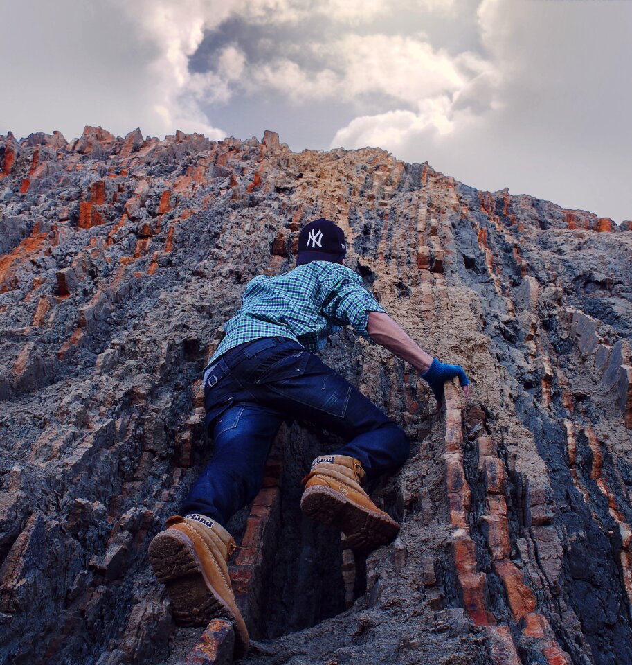Climbing mountain hill