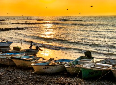 Sunset seashore dawn