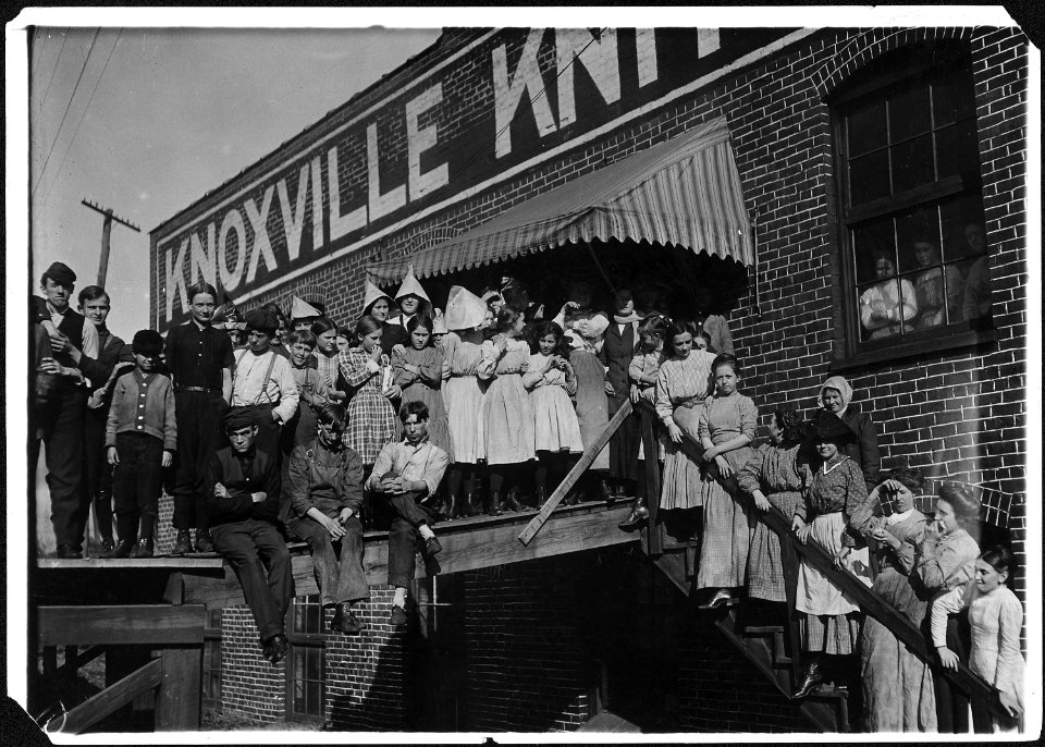 All are workers in Knoxville Knitting Mills. Smallest boy ravels, smallest girl is a steady worker. Knoxville, Tenn. - NARA - 523372