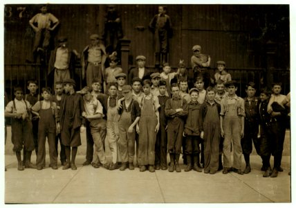 All in photos worked (even smallest girl and boys) and they went to work at (noon) 12-45. Some of the following boys and girls mey be 14, many are not. John Gopen, 189 Elm St. Joseph Stonge, LOC nclc.02331