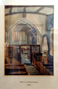 All Saints Church, Middle Claydon, Bucks, England - 1868 watercolour 1
